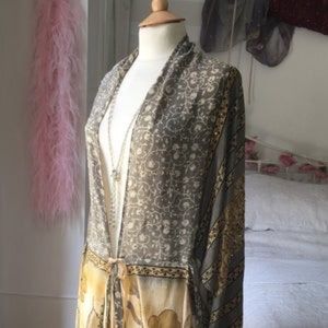 OOAK Silk Flapper Style Kimono Gown